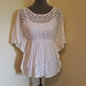 Lacey white summer blouse